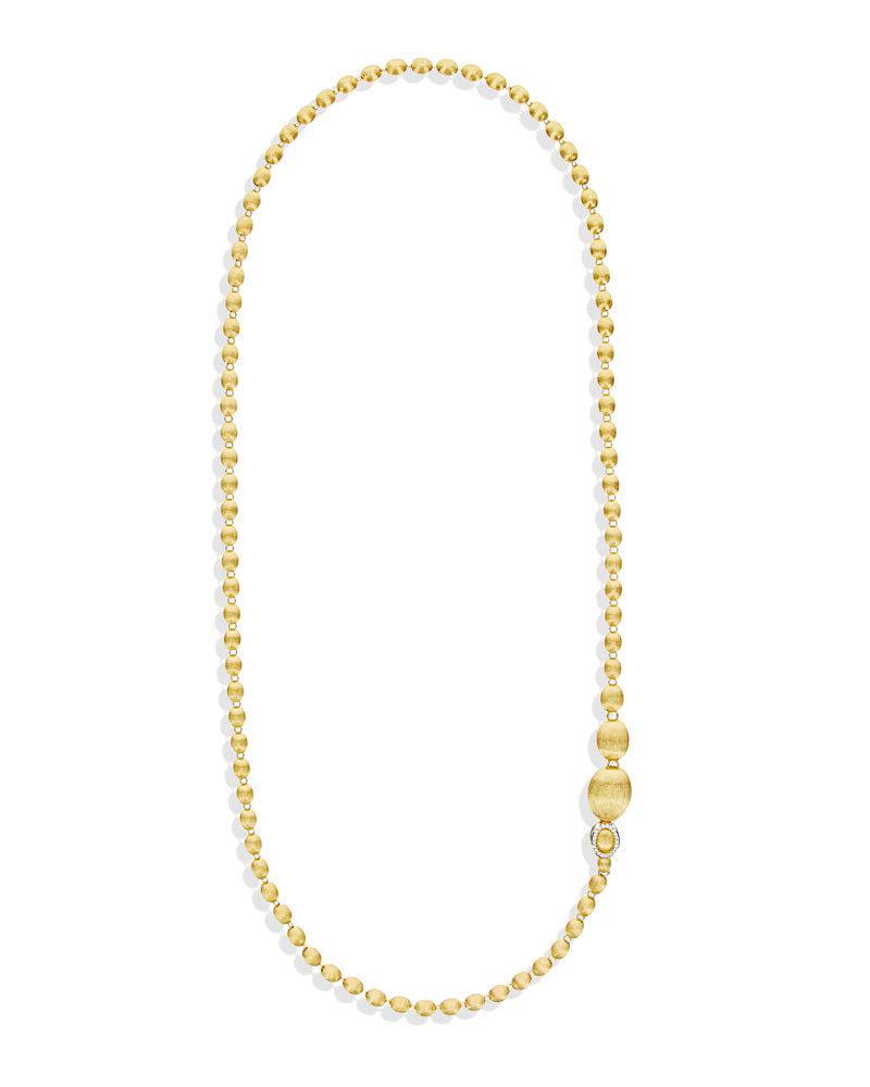 "Ivy" handgegraveerde gouden boules en diamanten converteerbare statement ketting (kort)