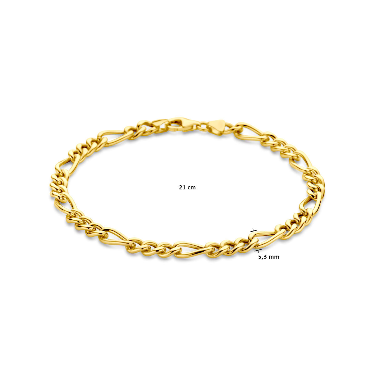 Bracelet figaro 5,3 mm 21 cm 14k - 40.29860