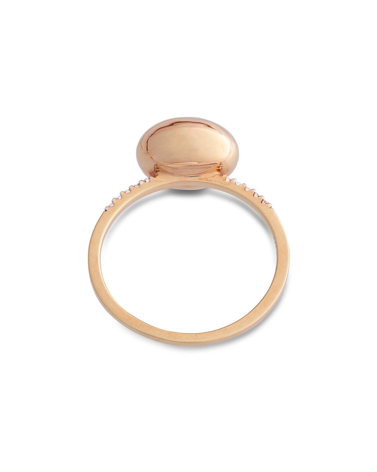 "Dancing élite" roségouden pavéring met boule en diamanten (medium)