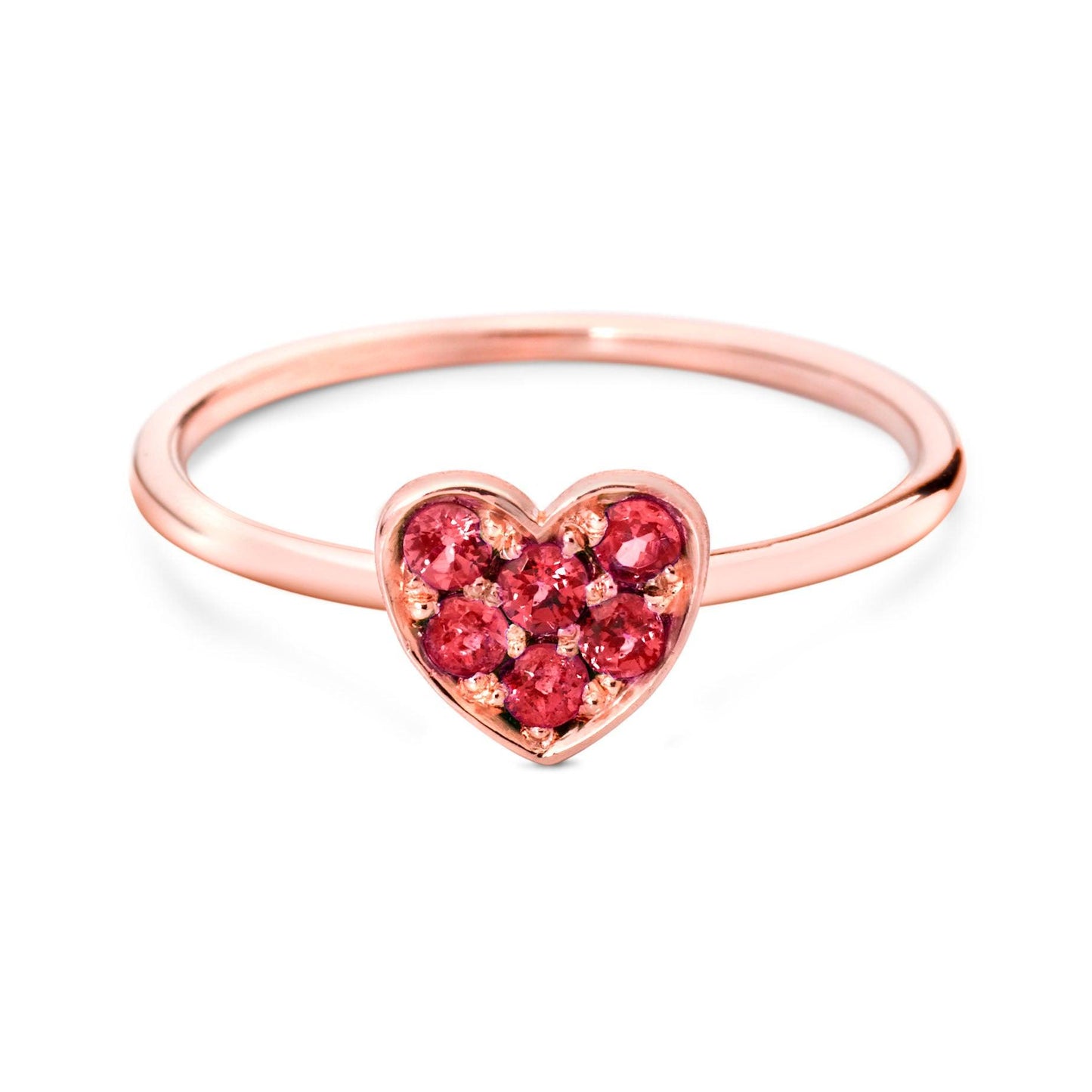 BAGUE COEUR PAVÉ 'FOREVER' AVEC RUBIS