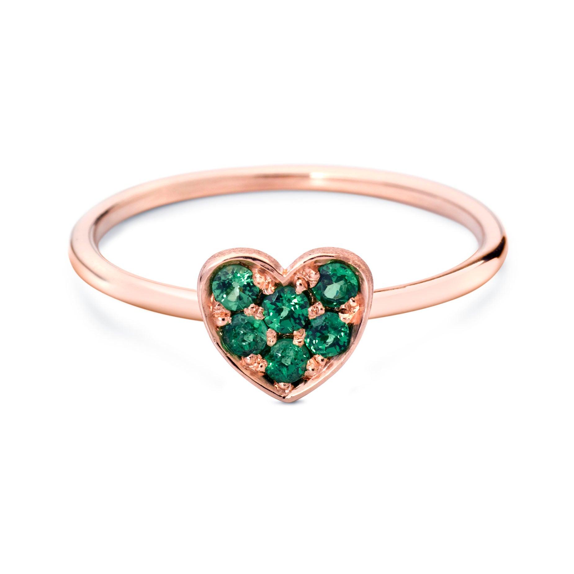 BAGUE COEUR PAVÉ 'FOREVER' AVEC TSAVORITE