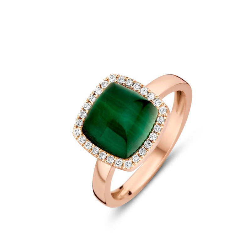 PANTELLERIA RING 062250ND MET BERGKRISTAL OP MALACHIET
