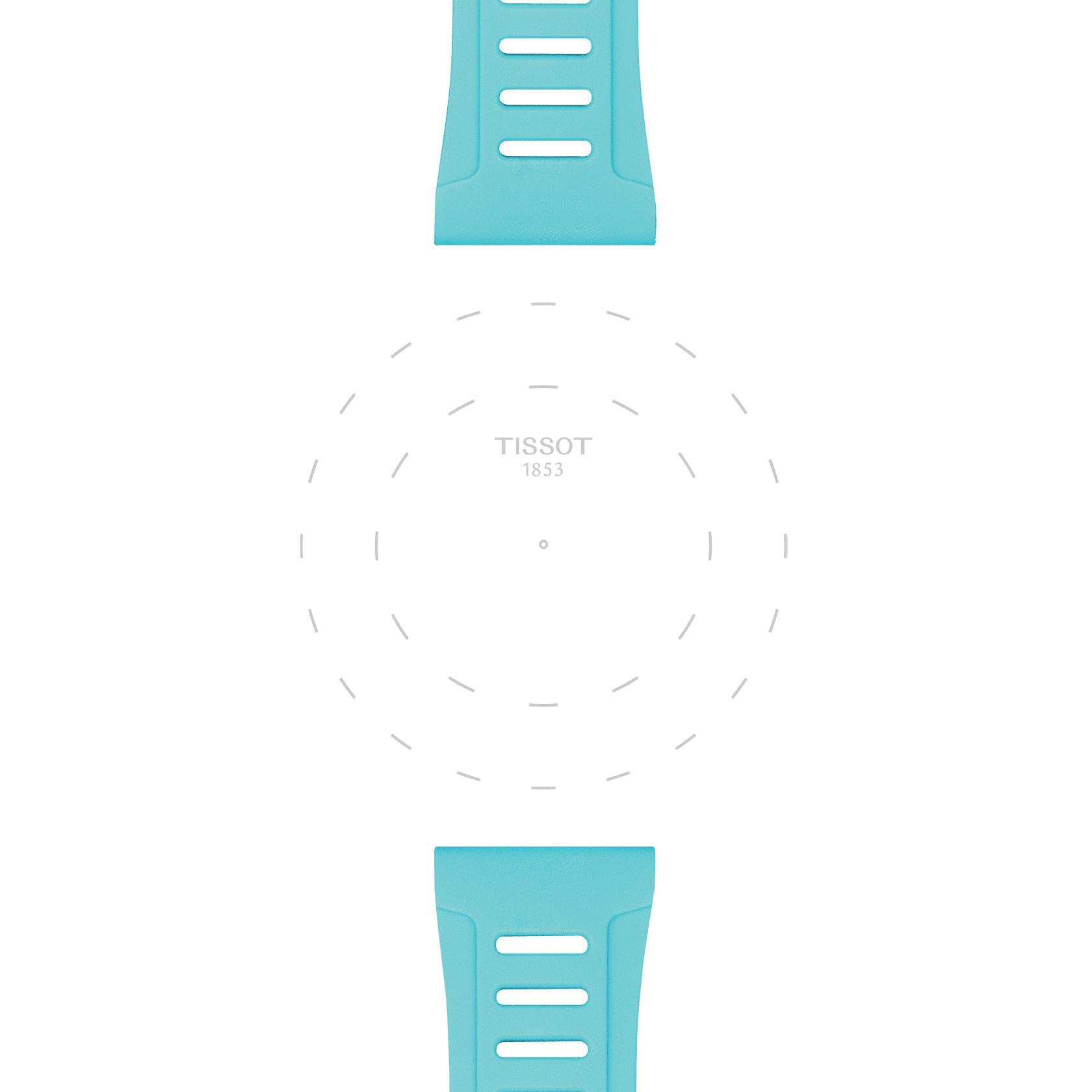 Tissot Official Ice Blue Silicone Strap Lugs 21 mm