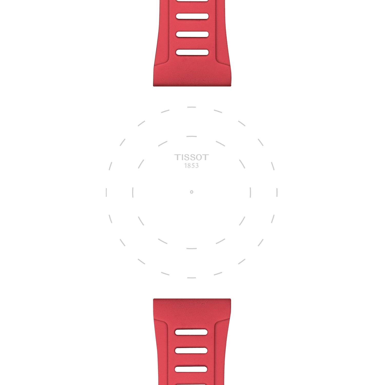Tissot Official Red Silicone Strap Lugs 21 mm