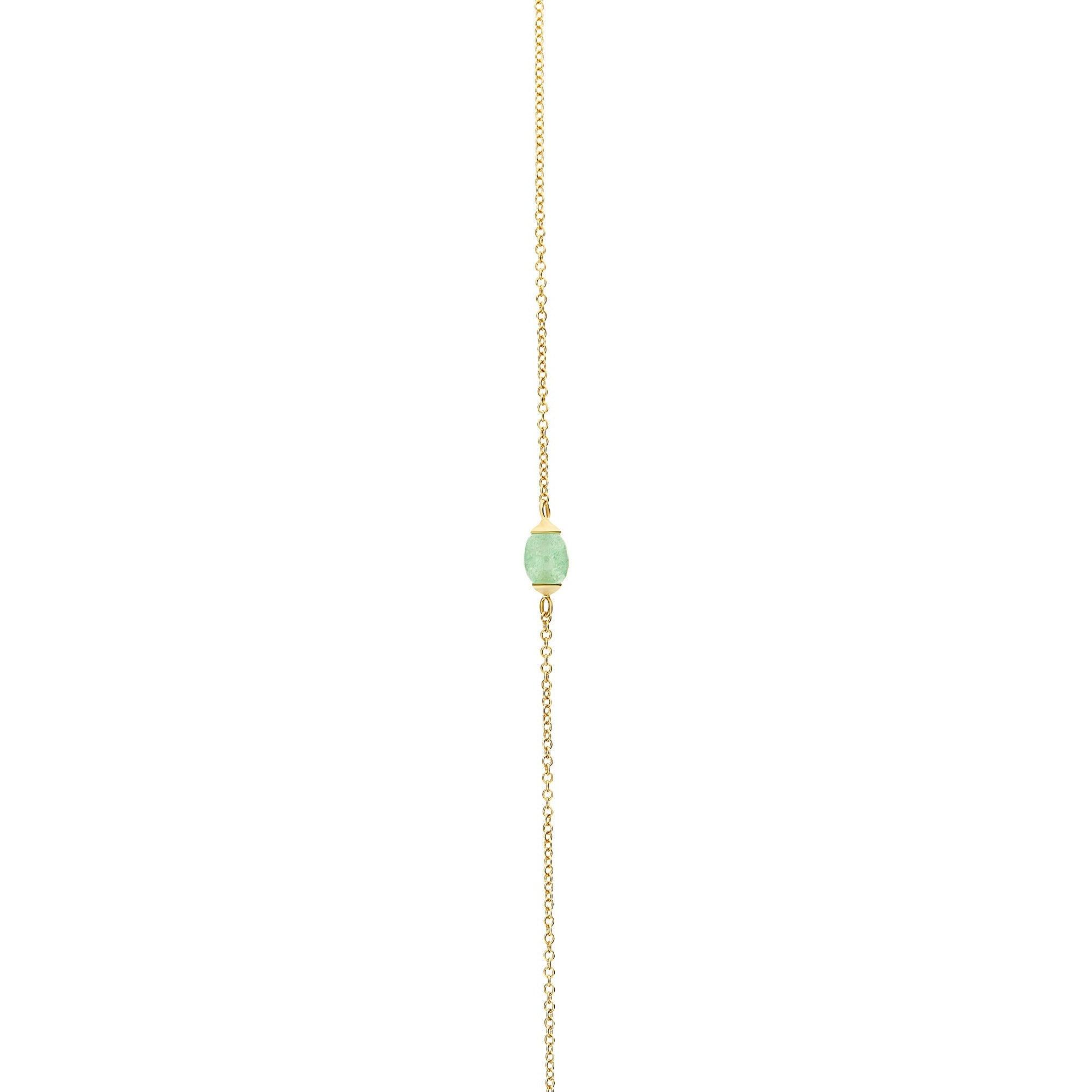 AMAZONIA "AMULETS" GOLD AND GREEN AVENTURINE NECKLACE (LARGE)