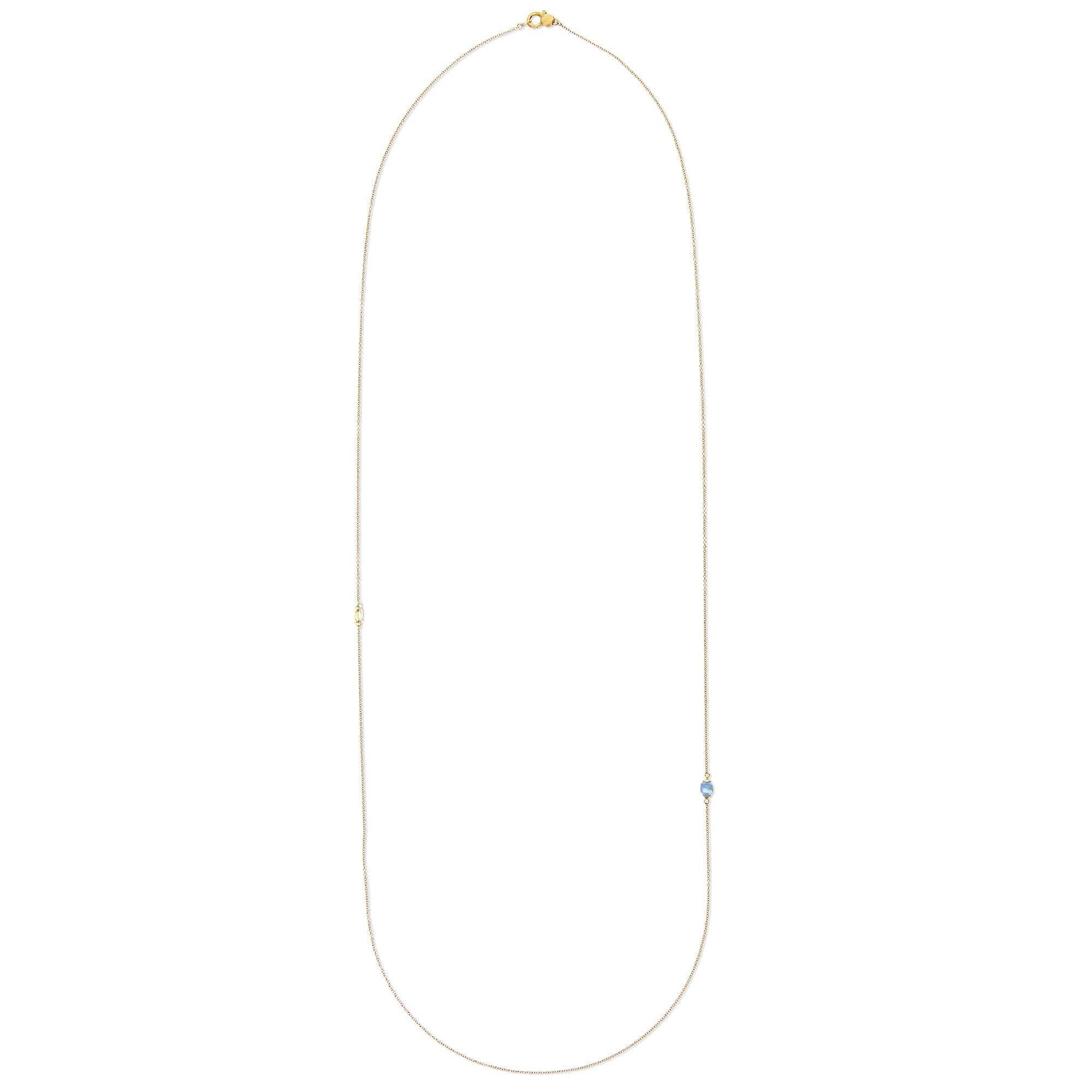 AZURE "AMULETS" GOLD MILKY AQUAMARINE NECKLACE (LARGE)