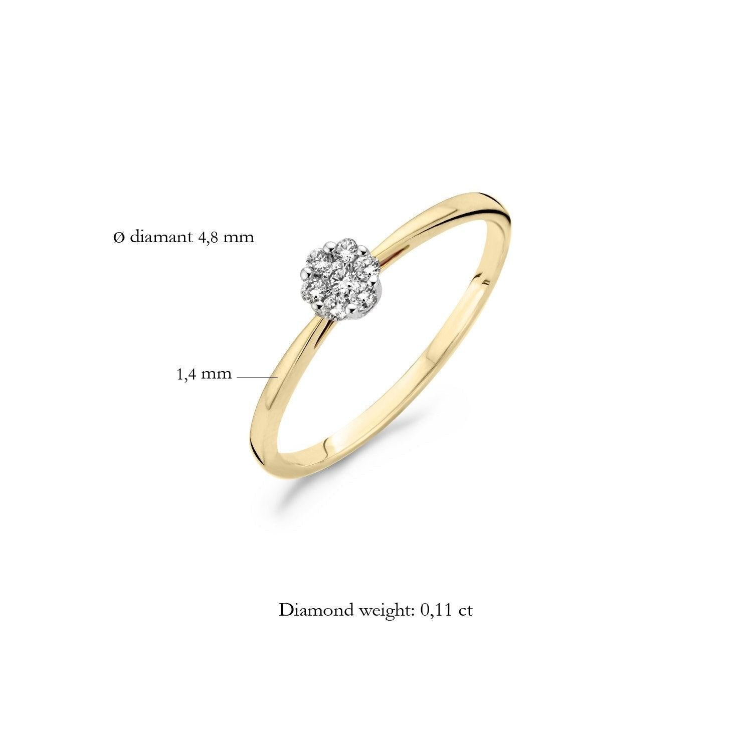 BLUSH DIAMONDS RING 1610BDI - 14 K GEEL EN WITGOUDEN - Brunott Juwelier