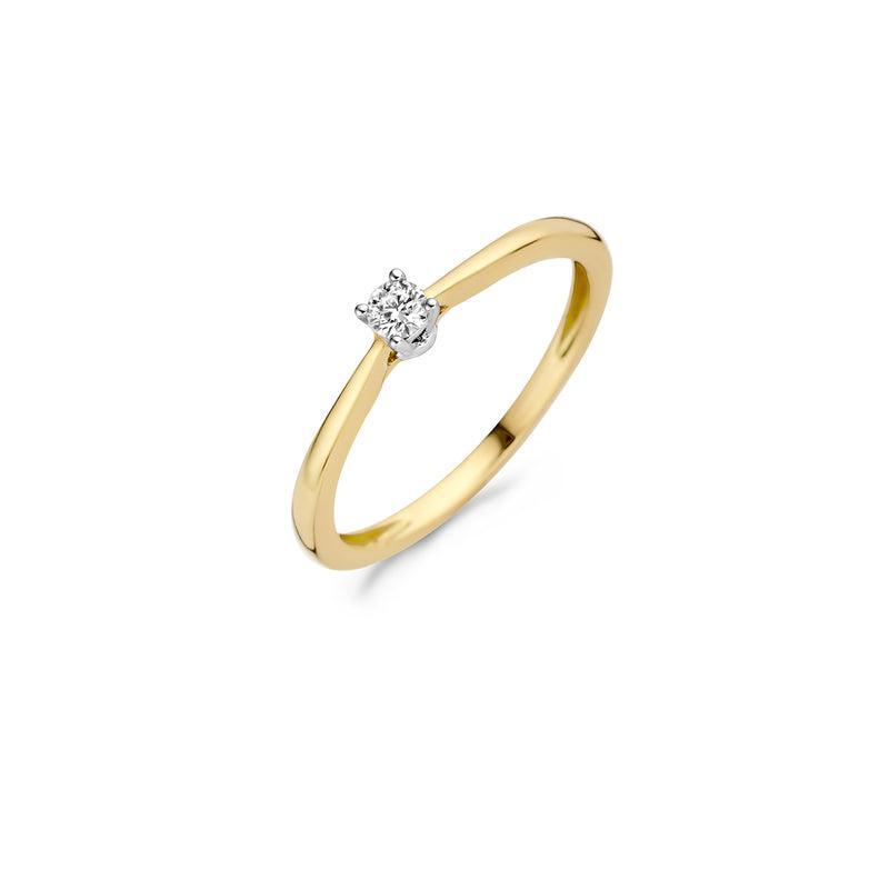 BLUSH DIAMONDS RING 1622BDI 14 K GEEL EN WITGOUD