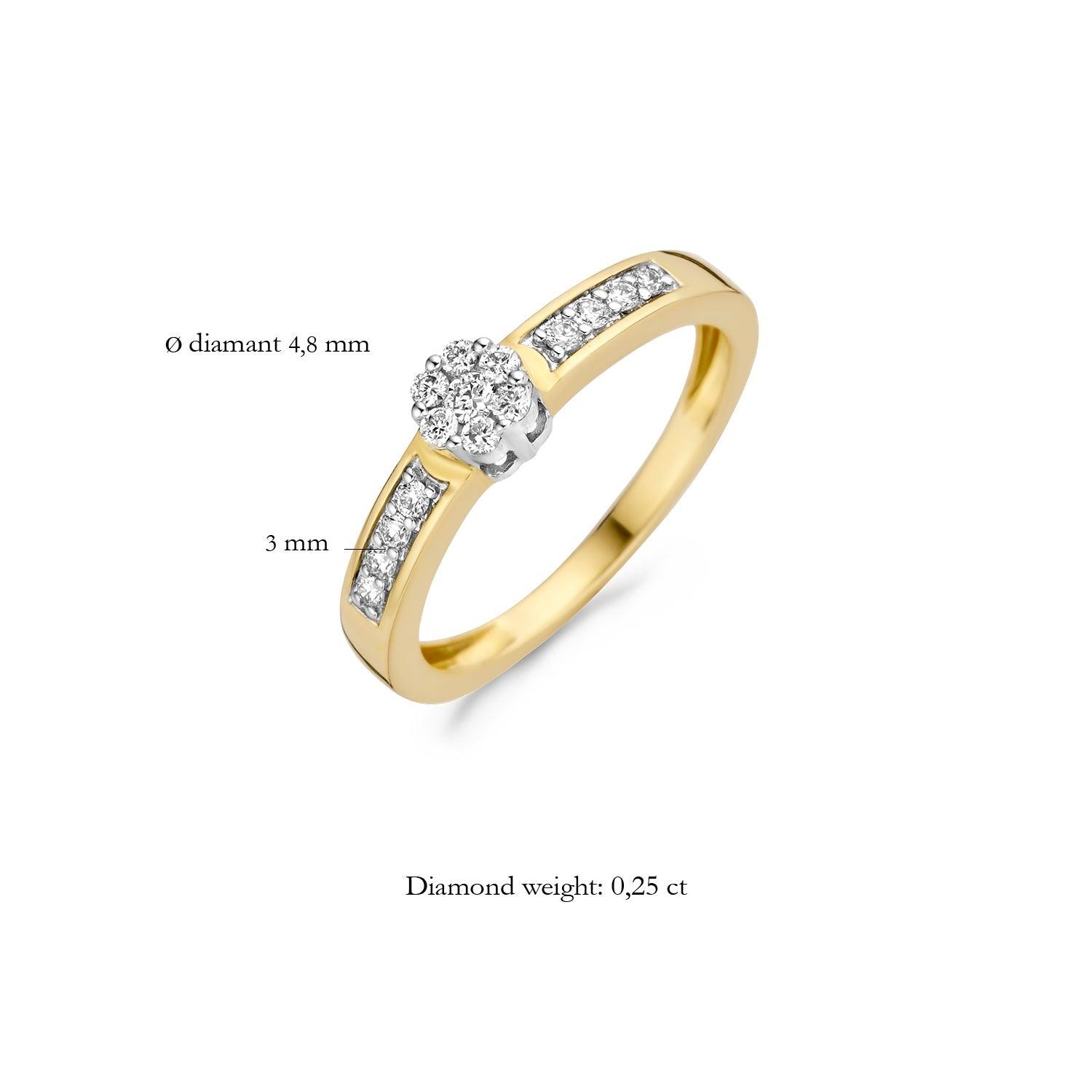 BLUSH DIAMONDS RING 1624BDI 14 K GEEL EN WITGOUD - Brunott Juwelier