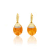 PETRA "AMULETS" CILIEGINE GOLD AND ORANGE AVENTURINE EARRINGS WITH DIAMONDS (LARGE)