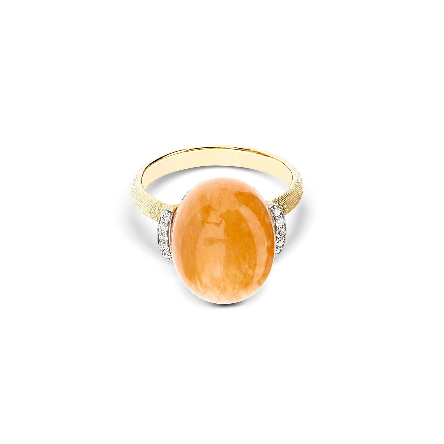 PETRA "AMULETS" GOLD, DIAMONDS AND ORANGE AVENTURINE RING (LARGE)