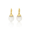 WHITE DESERT "AMULETS" CILIEGINE GOLD AND WHITE MOONSTONE EARRINGS WITH DIAMONDS (LARGE)