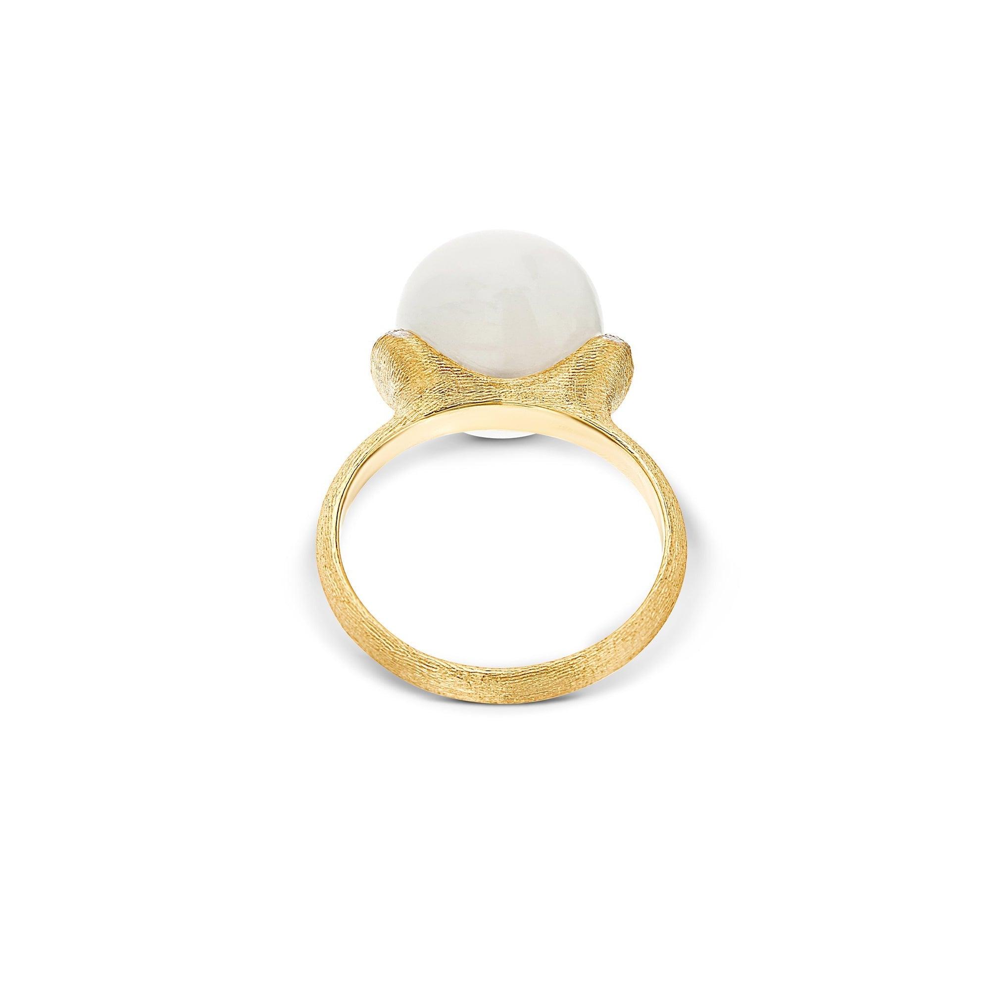 WHITE DESERT "AMULETS" GOLD, DIAMONDS AND MOONSTONE RING (LARGE)